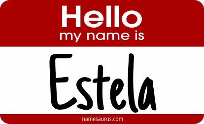 Hello my name is Estela png download