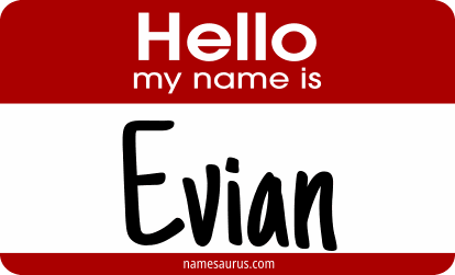 Hello my name is Evian png download