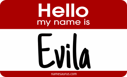 Hello my name is Evila png download