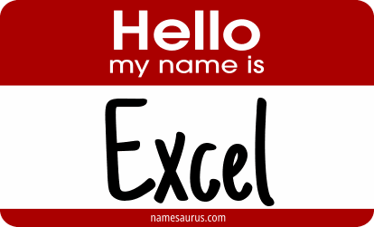 Hello my name is Excel png download