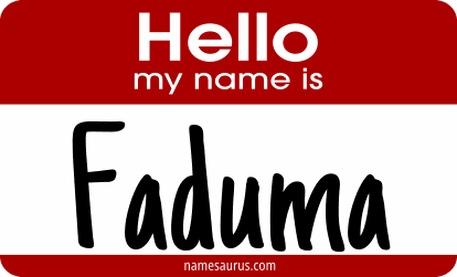 Hello my name is Faduma png download