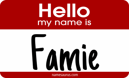 Hello my name is Famie png download