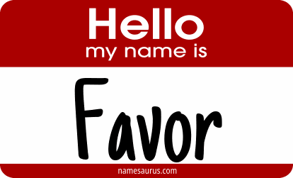 Hello my name is Favor png download