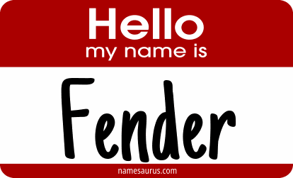 Hello my name is Fender png download