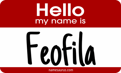 Hello my name is Feofila png download