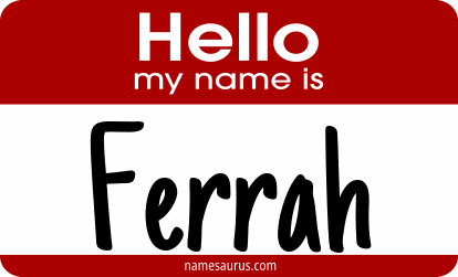 Hello my name is Ferrah png download