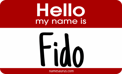 Hello my name is Fido png download