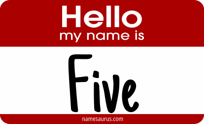 Hello my name is Five png download