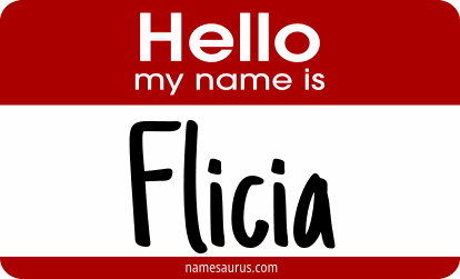 Hello my name is Flicia png download