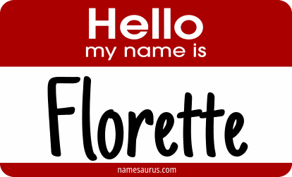 Hello my name is Florette png download