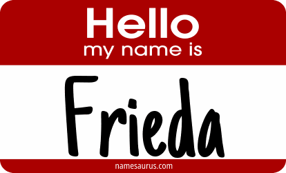 Hello my name is Frieda png download