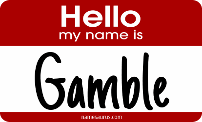 Hello my name is Gamble png download