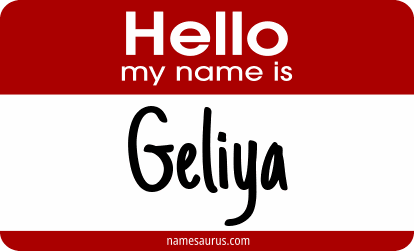 Hello my name is Geliya png download
