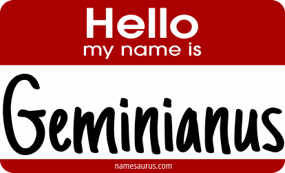 Hello my name is Geminianus png download