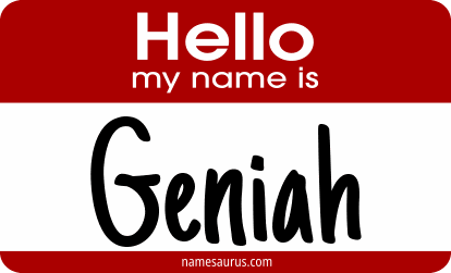 Hello my name is Geniah png download