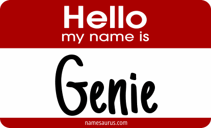 Hello my name is Genie png download