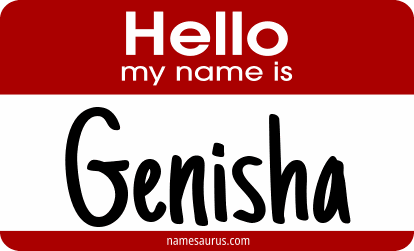 Hello my name is Genisha png download