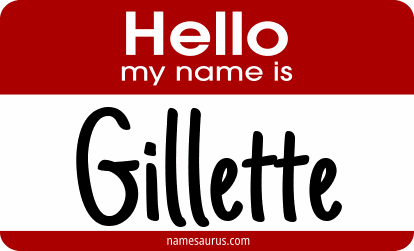 Hello my name is Gillette png download