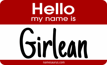 Hello my name is Girlean png download