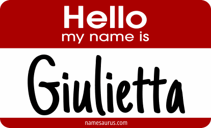 Hello my name is Giulietta png download