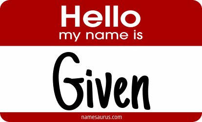Hello my name is Given png download