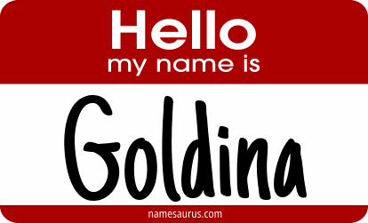 Hello my name is Goldina png download