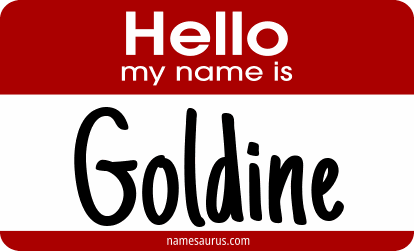 Hello my name is Goldine png download