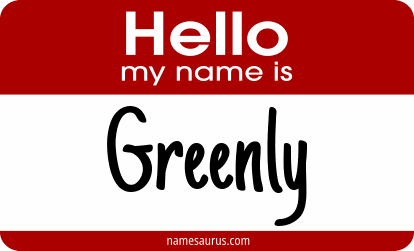 Hello my name is Greenly png download