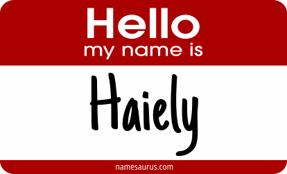 Hello my name is Haiely png download