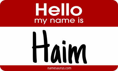 Hello my name is Haim png download