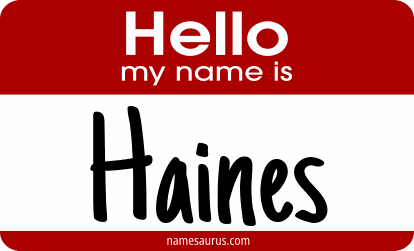 Hello my name is Haines png download