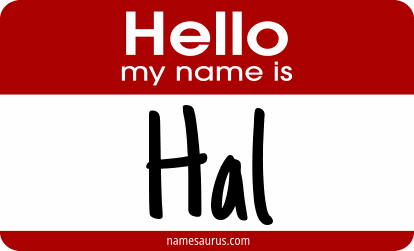 Hello my name is Hal png download