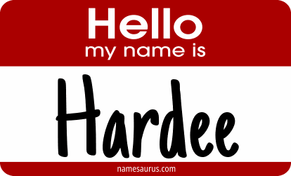 Hello my name is Hardee png download
