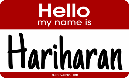 Hello my name is Hariharan png download