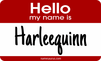 Hello my name is Harleequinn png download