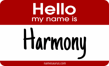 Hello my name is Harmony png download