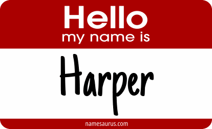 Hello my name is Harper png download