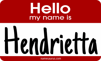 Hello my name is Hendrietta png download