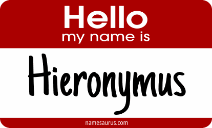 Hello my name is Hieronymus png download