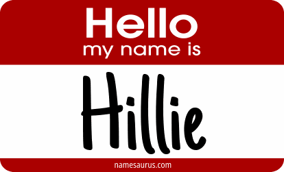Hello my name is Hillie png download