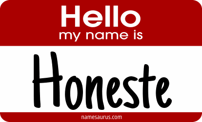 Hello my name is Honeste png download