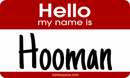 Hello my name is Hooman png download
