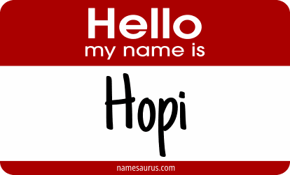 Hello my name is Hopi png download