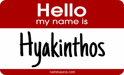 Hello my name is Hyakinthos png download