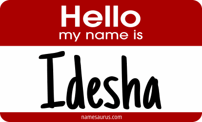 Hello my name is Idesha png download