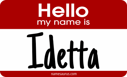 Hello my name is Idetta png download