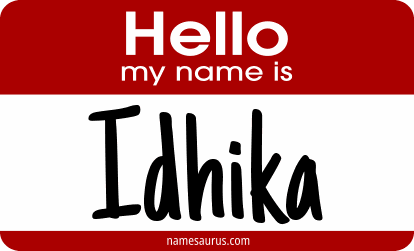 Hello my name is Idhika png download