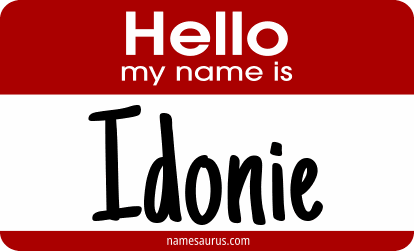 Hello my name is Idonie png download