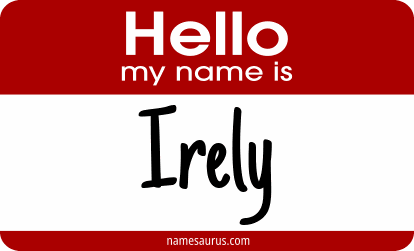 Hello my name is Irely png download