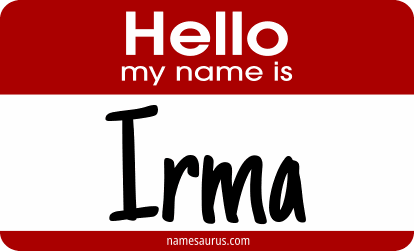Hello my name is Irma png download